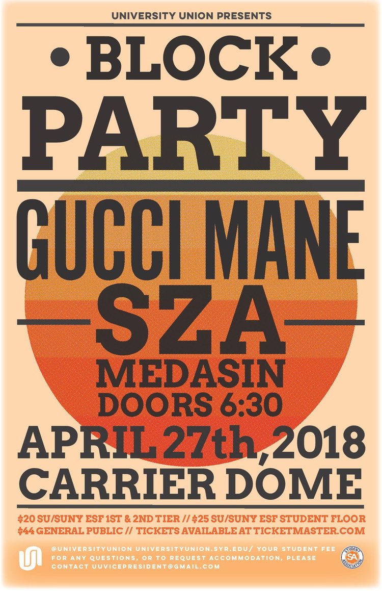 Gucci Mane, SZA headline 2018 Syracuse University Block Party